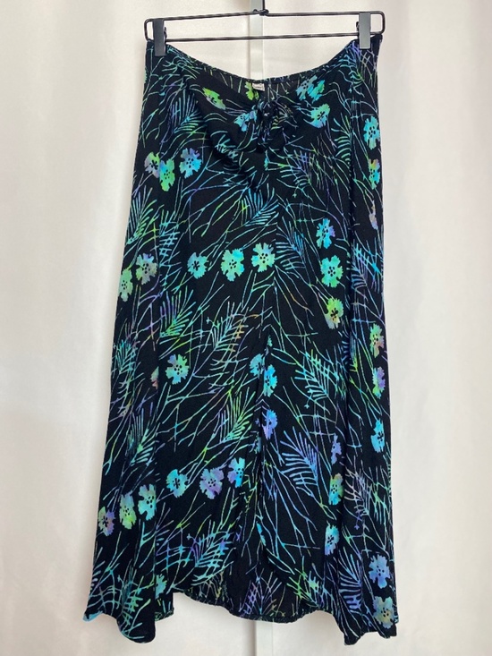 Dresses & Skirts - Indie Vibrant  Black | Blue Strapless Split Front Floral Midi Summer Dress S/M